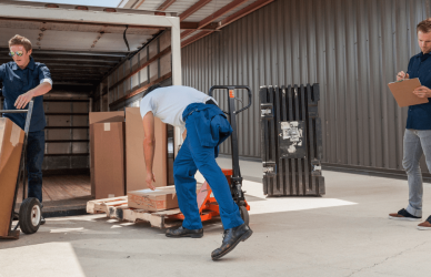 men loading delivery truck